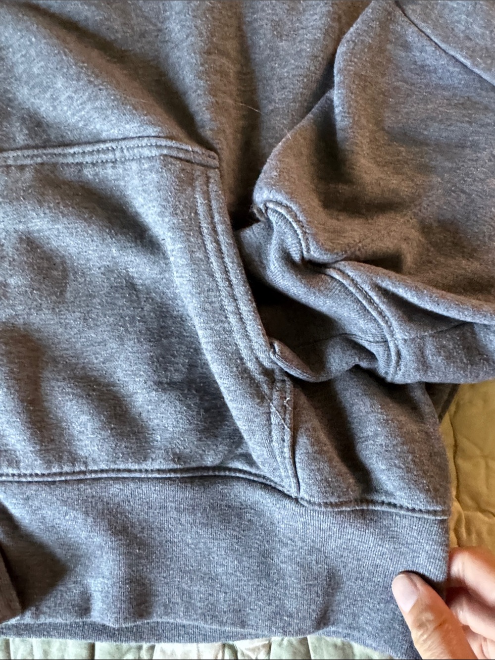 Boxy oversized cropped AE American Eagle double zip hoodie gray grey Small S - Picture 4 of 8